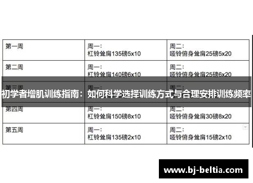 初学者增肌训练指南：如何科学选择训练方式与合理安排训练频率